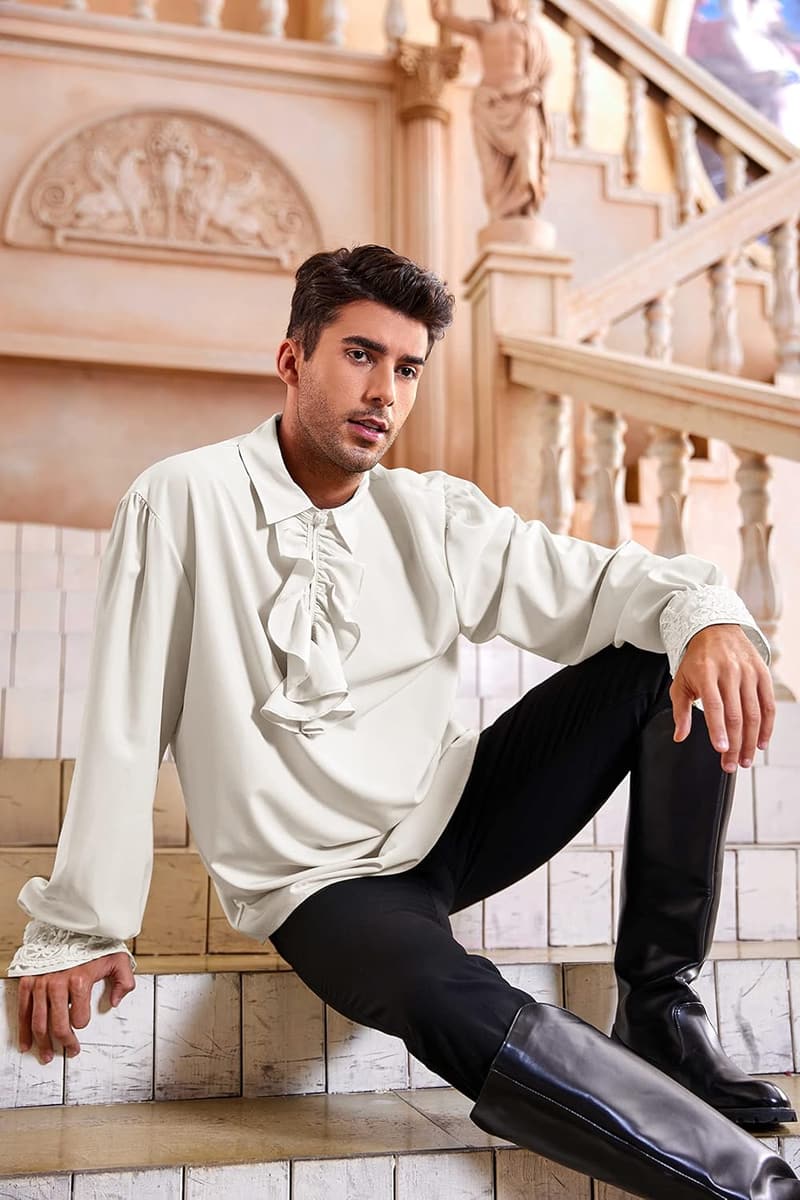 Men's Gothic Ruffle Shirt - Victorian Renaissance Style