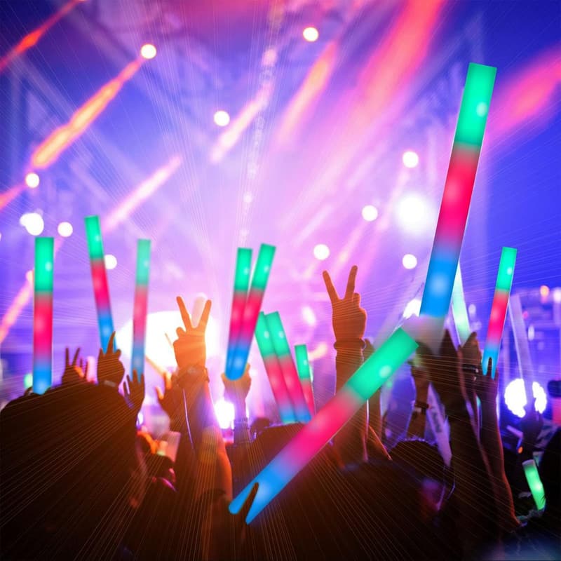 Glow Sticks Bulk Party Pack - 46PCS LED Foam Light Up Sticks