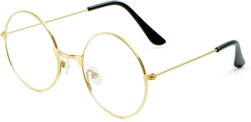 Halloween Wizard Glasses - Gold Round Wire Costume Accessory