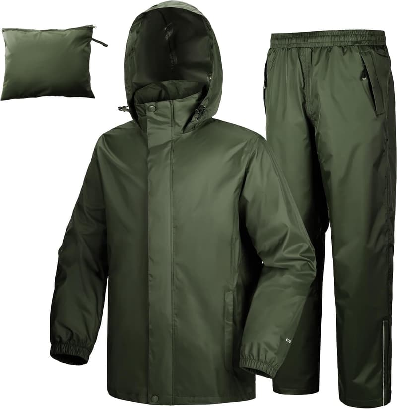 Men's Packable Waterproof Rain Suit for Golf & Hiking
