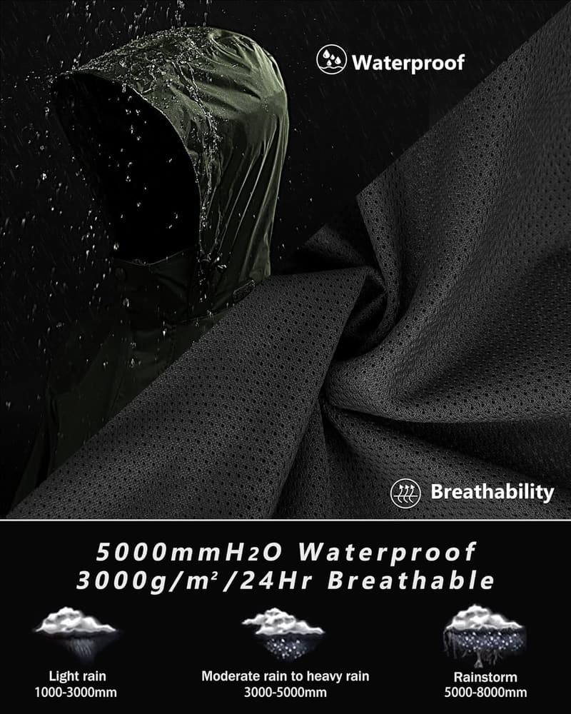 Men's Packable Waterproof Rain Suit for Golf & Hiking
