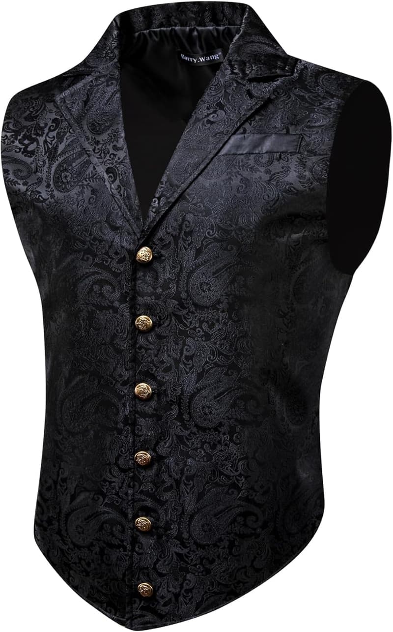 Victorian Paisley Waistcoat for Men - Tailored Steampunk Style