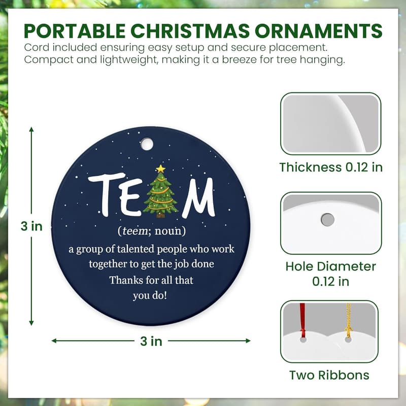 2024 Christmas Coworker Appreciation Ceramic Ornaments