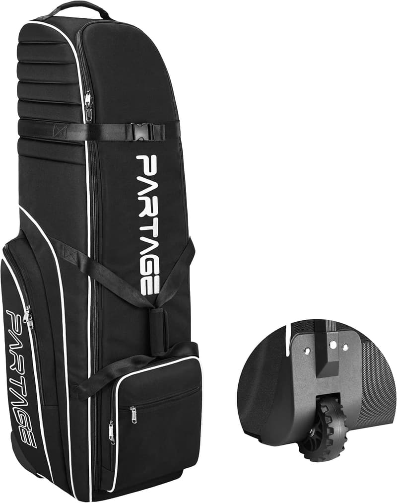 Golf Travel Bag with Wheels, Heavy Duty 900D Oxford - Black