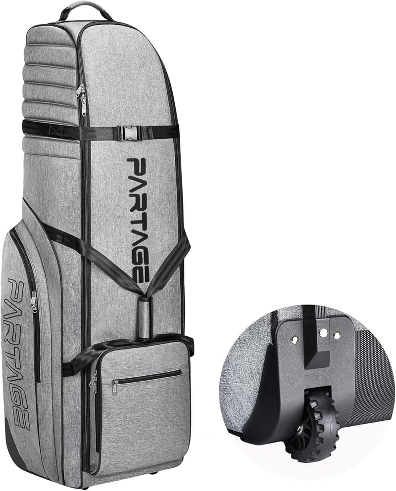 Black 900D Heavy Duty Golf Travel Bag with Wheels