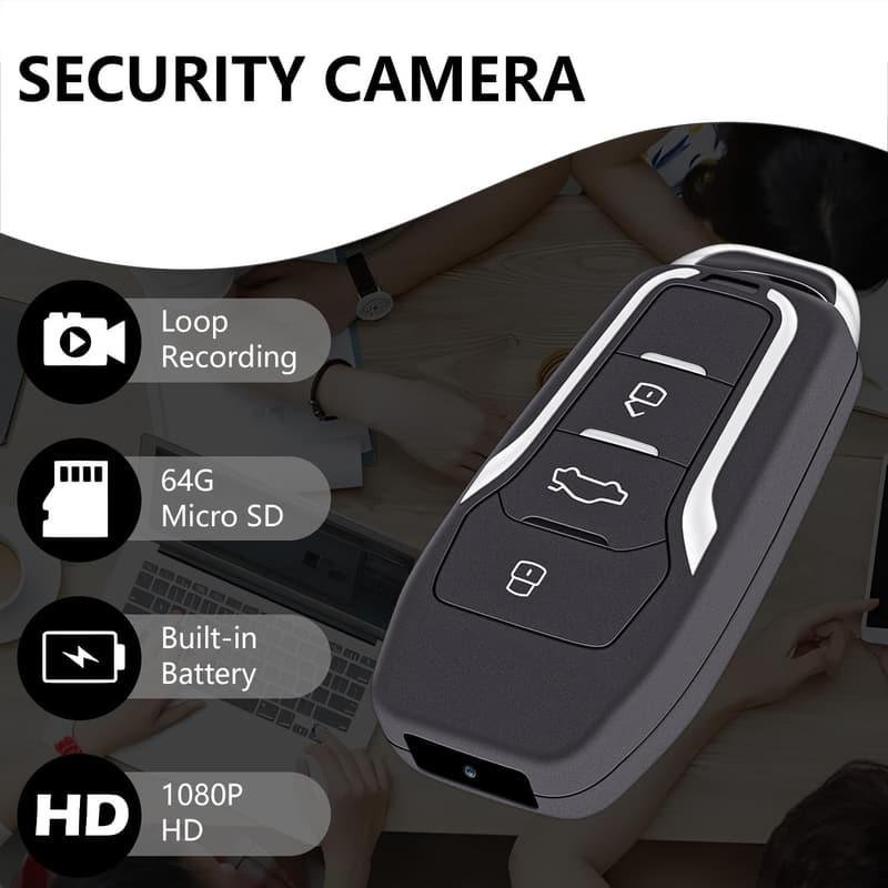 1080P Small Security Camera with 64GB and Motion Detection