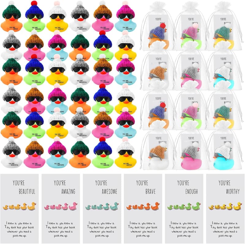 Employee Appreciation Mini Rubber Ducks Gift Set for Team