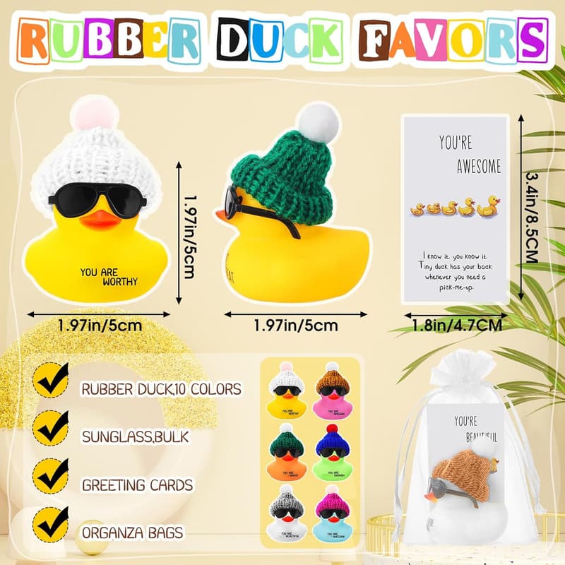 Employee Appreciation Mini Rubber Ducks Gift Set for Team