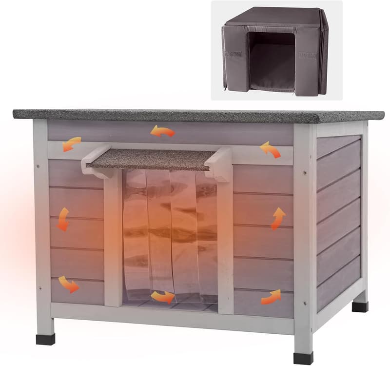 Weatherproof Insulated Outdoor Cat House for Winter