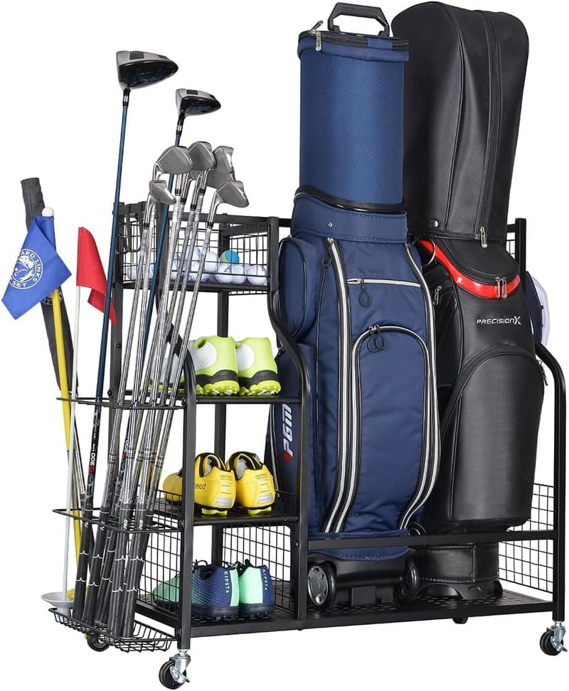 Extra Large Metal Golf Bag Storage Organizer Holder