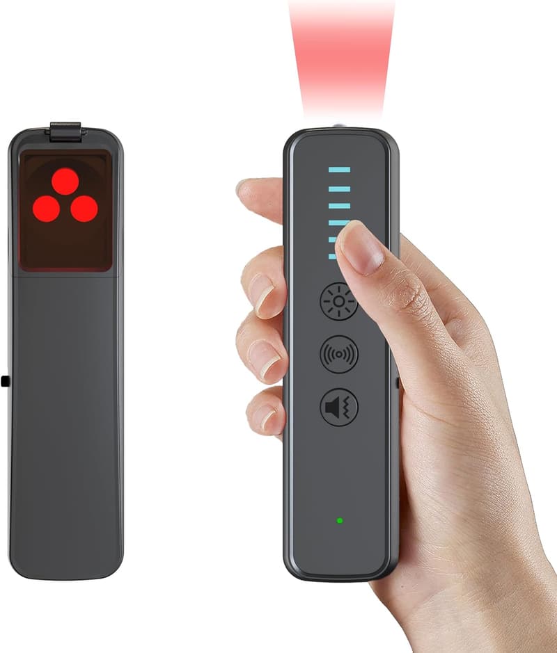 Travel-Friendly Hidden Camera and GPS Tracker Detector, Black S500