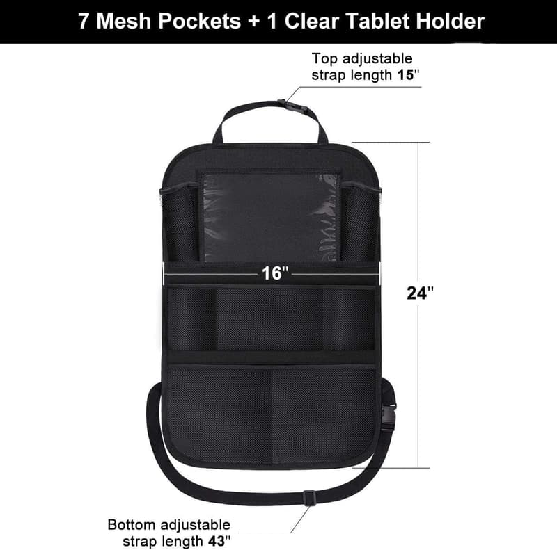 Backseat Car Organizer with Tablet Holder for Kids