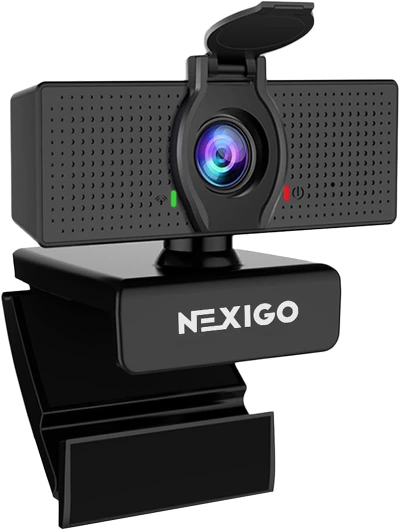 1080P Webcam with Microphone and Privacy Cover for Video Calls