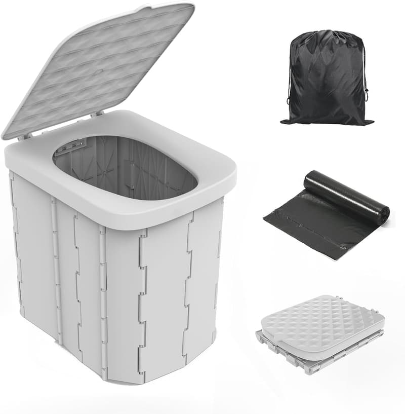 XL Portable Folding Toilet for Adults - Travel Camping Potty