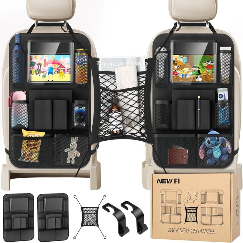 Car Organizer with 20 Pockets, Tablet Holder & Free Accessories