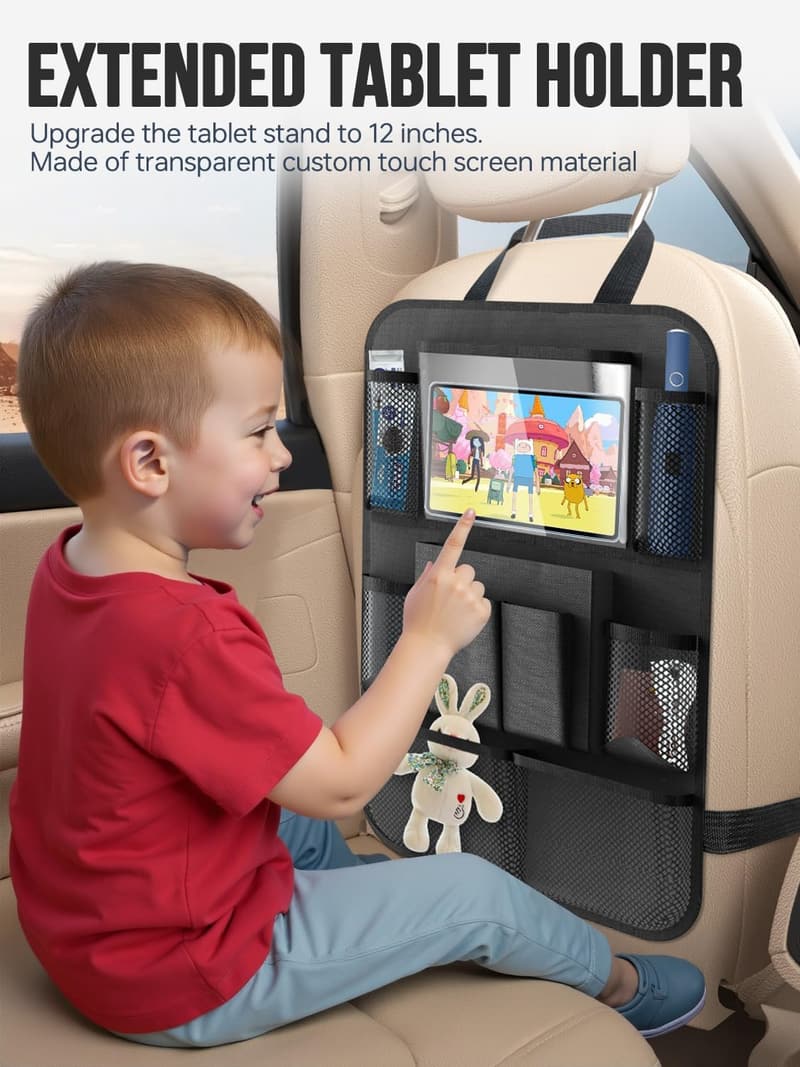 Car Organizer with 20 Pockets, Tablet Holder & Free Accessories