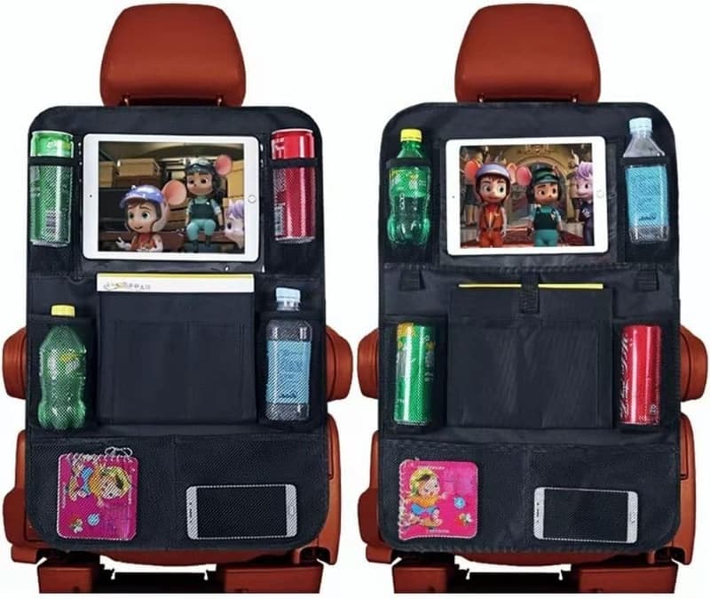 Car Backseat Organizer with Tablet Holder & 9 Pockets - 2 Pack