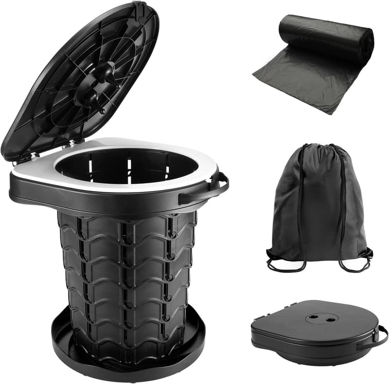 Portable Adjustable Camping Toilet - Retractable Travel Potty
