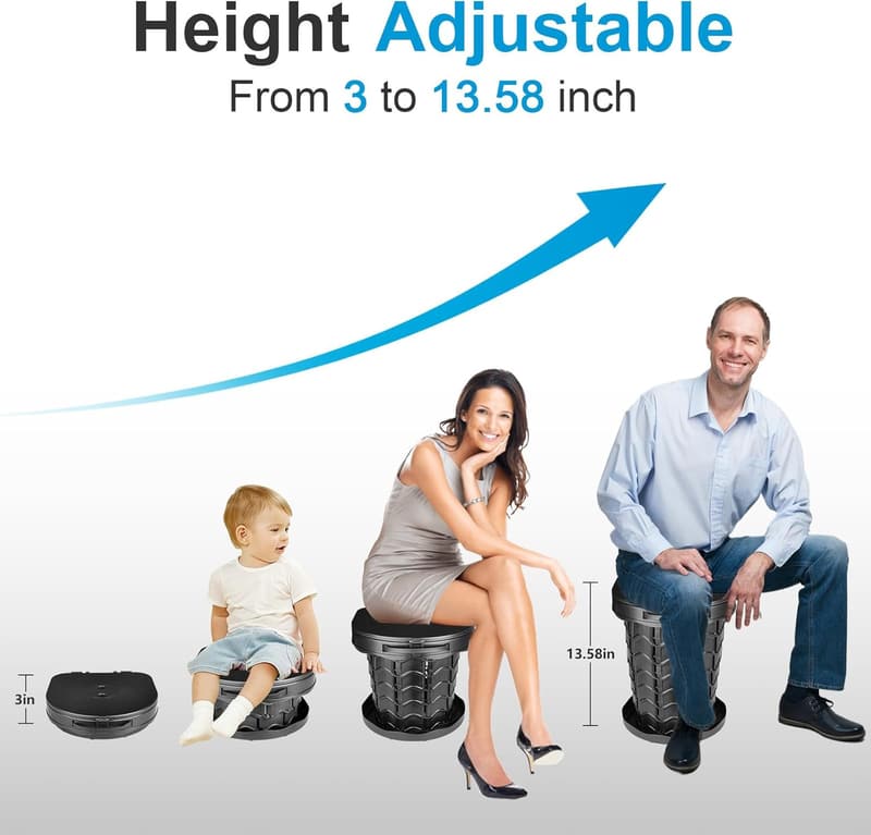 Portable Adjustable Camping Toilet - Retractable Travel Potty