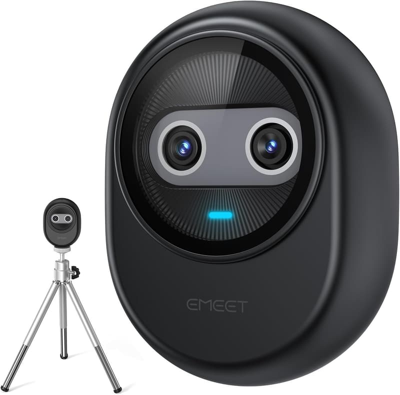 4K Dual-Camera Webcam with AI Autofocus & 3 Mics