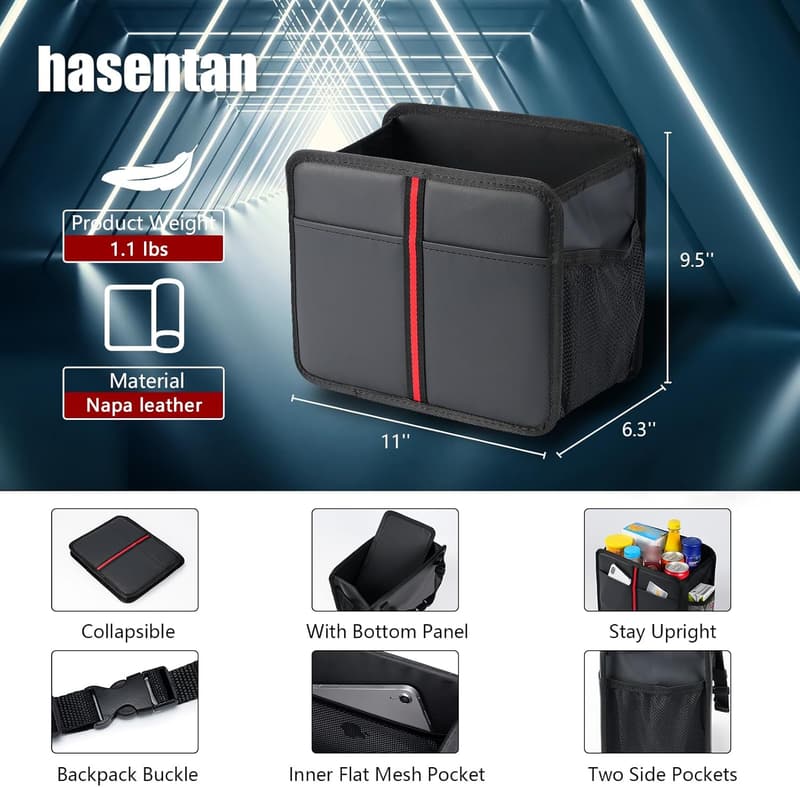 Premium PU Leather Backseat Car Organizer for Road Trips