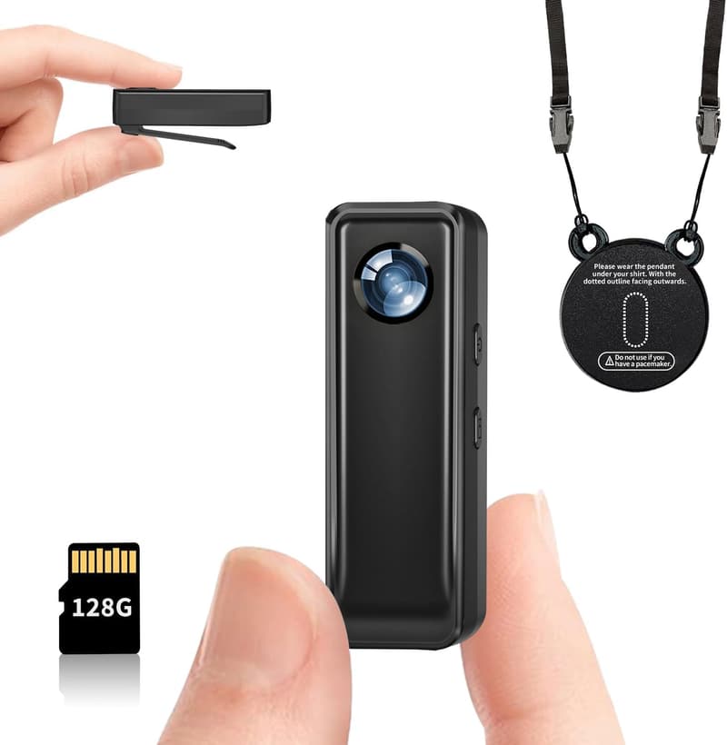 4K 30FPS Mini Body Camera with 128GB, Magnetic Clip