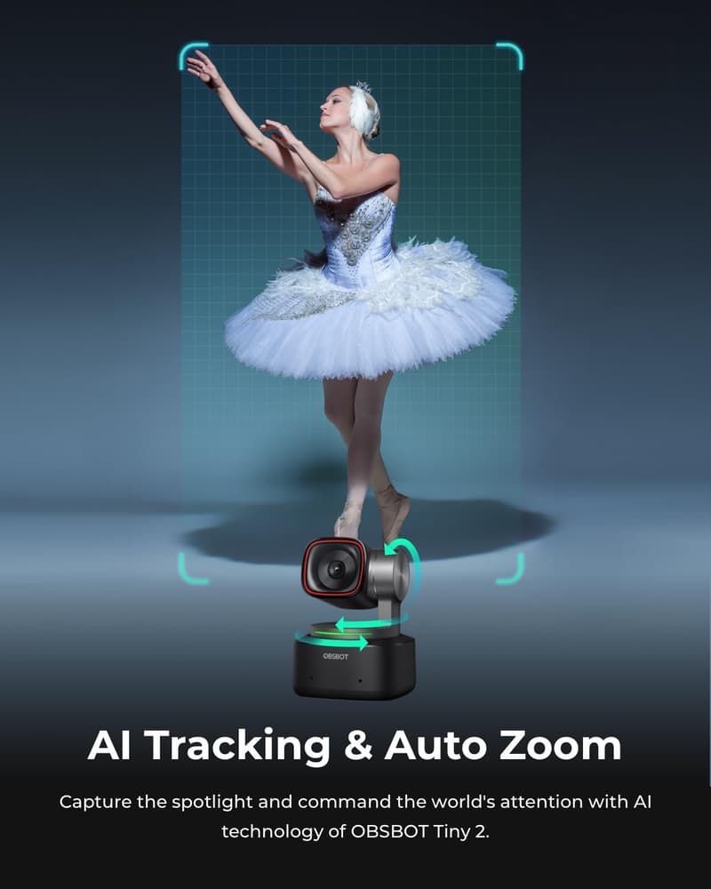 4K AI Tracking Webcam with Voice Control for Streaming & Meetings