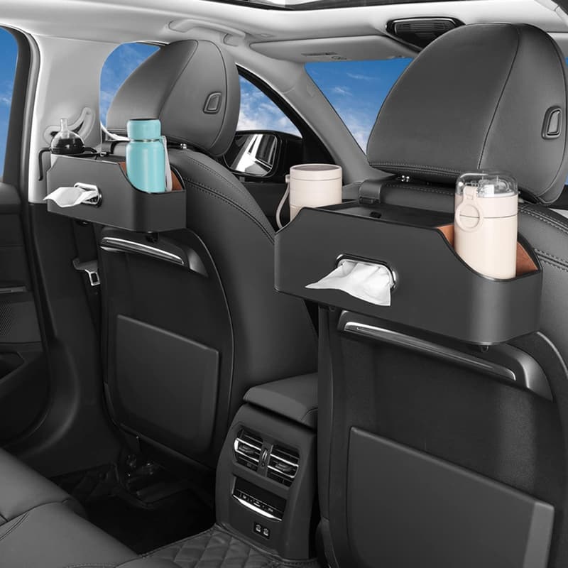 Car Seat Back Organizer - Functional Storage for Kids (Black)