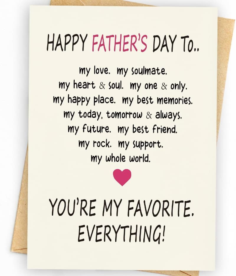 Romantic Father's Day Card & Gifts from Wife