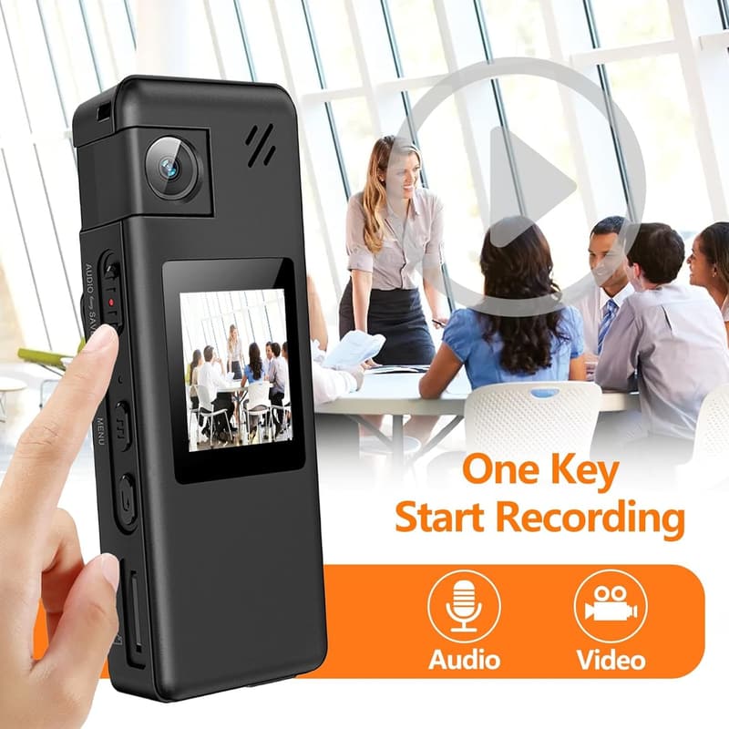 Portable 1080P Body Camera with 180° Lens and Motion Detection