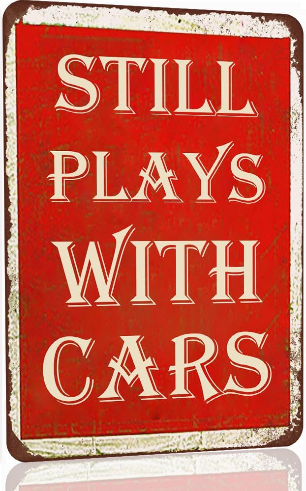 Funny Vintage Metal Garage Sign for Car Lovers - 8x12 Inch