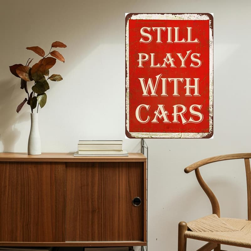 Funny Vintage Metal Garage Sign for Car Lovers - 8x12 Inch
