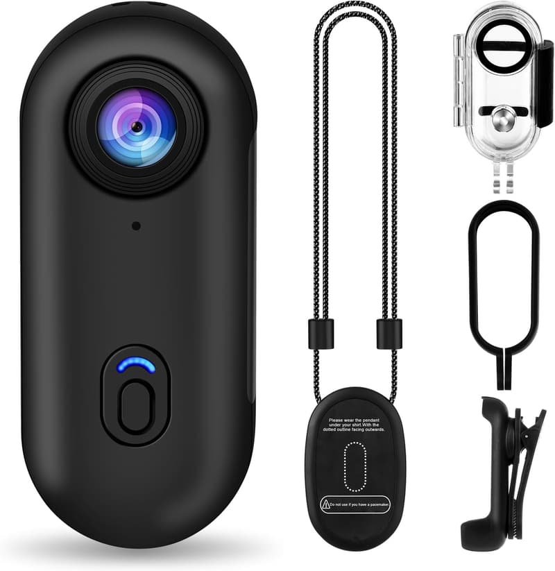 4K Portable Action Camera with Spring Clip for Vlogging & Cycling