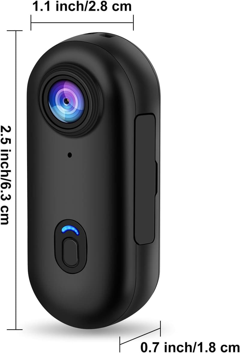 4K Portable Action Camera with Spring Clip for Vlogging & Cycling