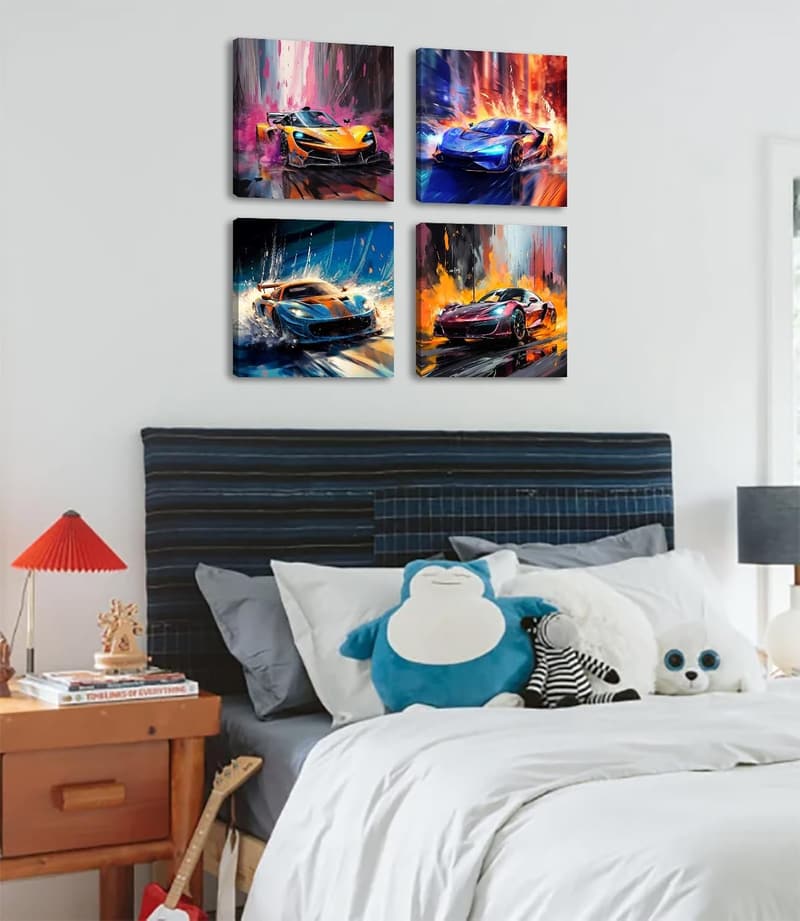 Supercar Canvas Wall Art for Men's Room Decor