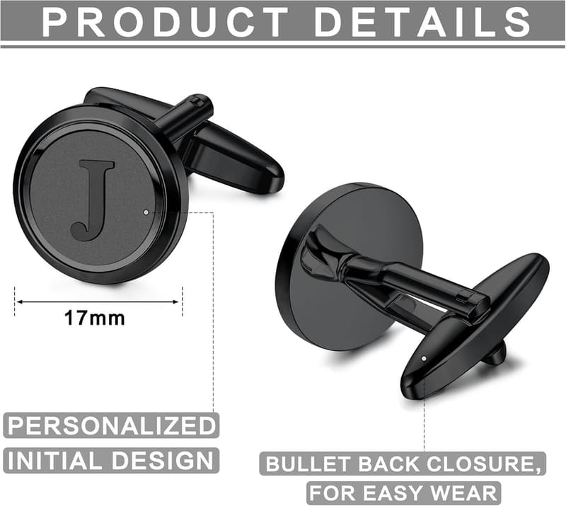 Personalized Gold Initial Cufflinks for Men