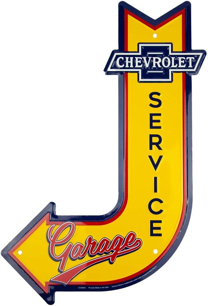 Vintage Chevrolet Garage Sign - Metal Wall Art for Man Cave