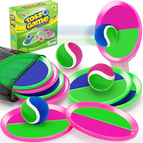 Kids' Catching Ball Set - 4 Paddles for Outdoor Fun