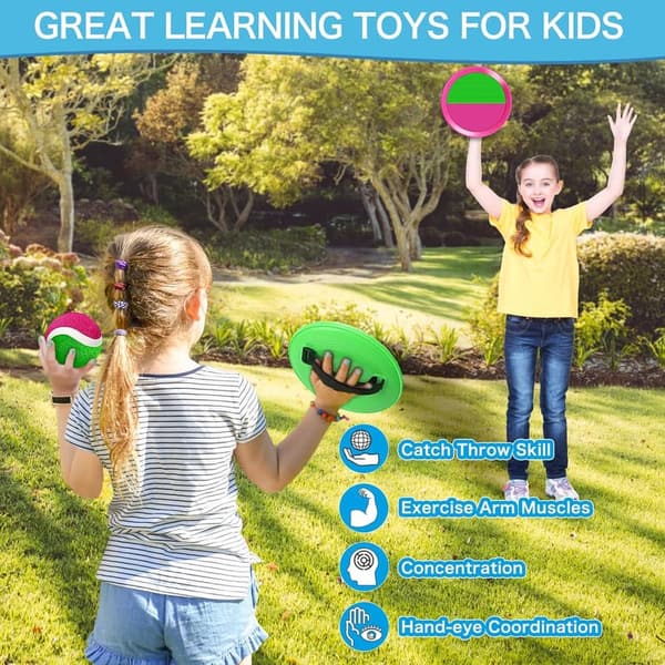 Kids' Catching Ball Set - 4 Paddles for Outdoor Fun