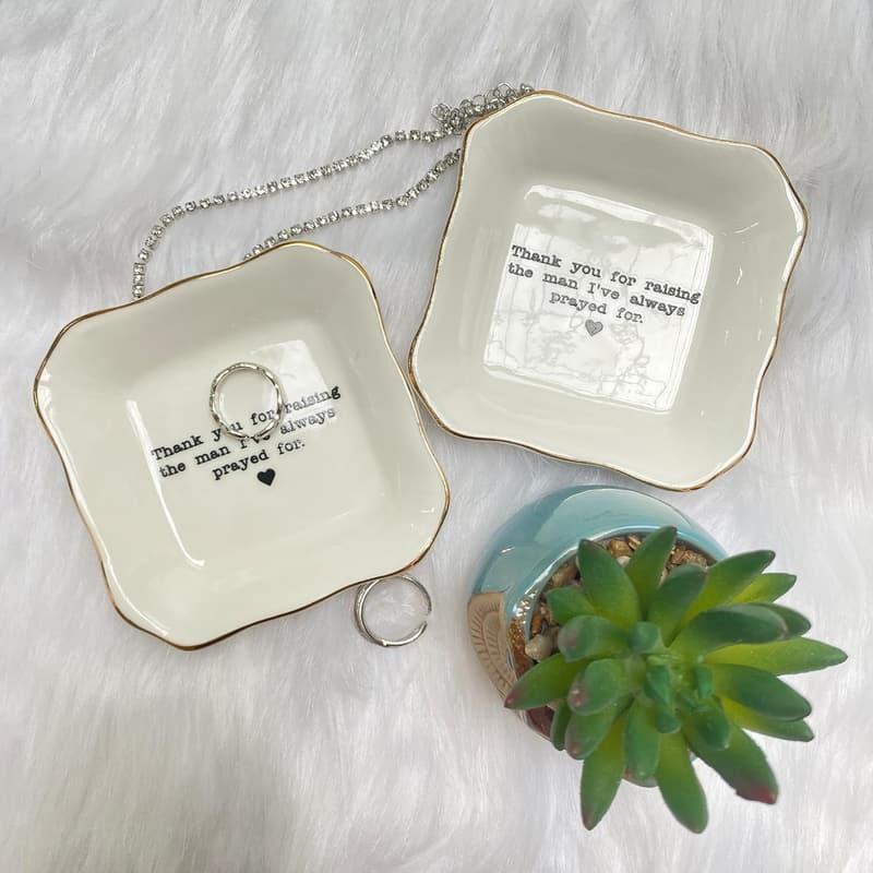 Thank You Ceramic Jewelry Tray for Mother of the Groom