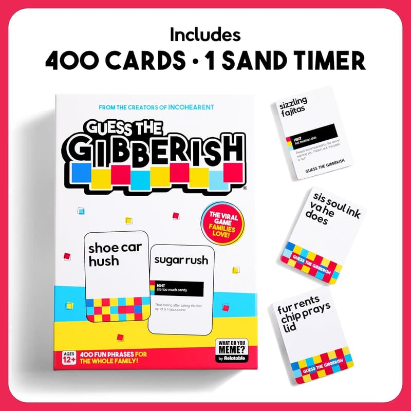 Guess the Gibberish Card Game for Families – 400 Cards, Ages 12+