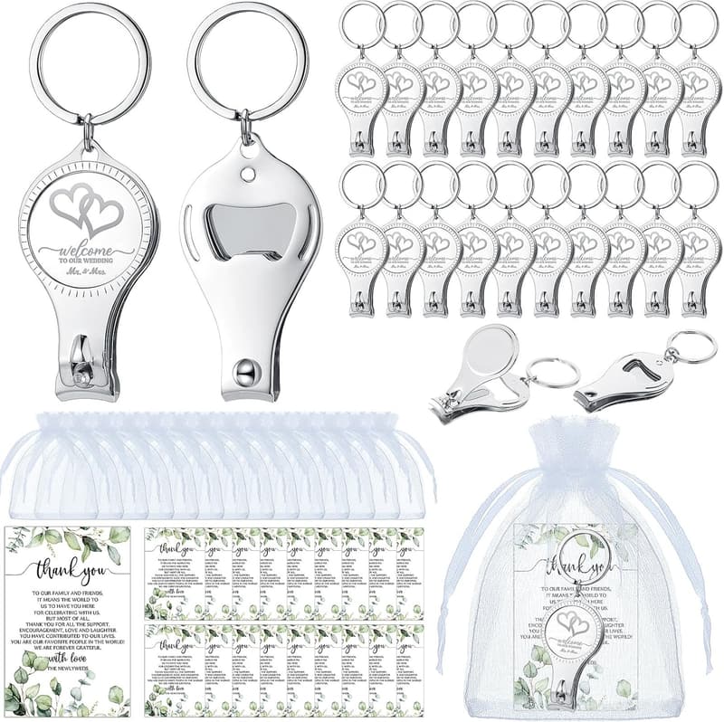 25 Sets Wedding Favors - Multi-Function Bottle Opener & Clipper