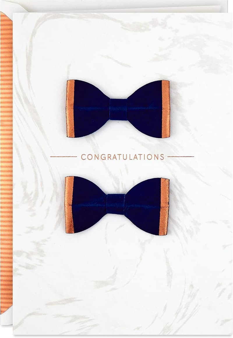 Gay Couple Wedding Card with Bow Ties