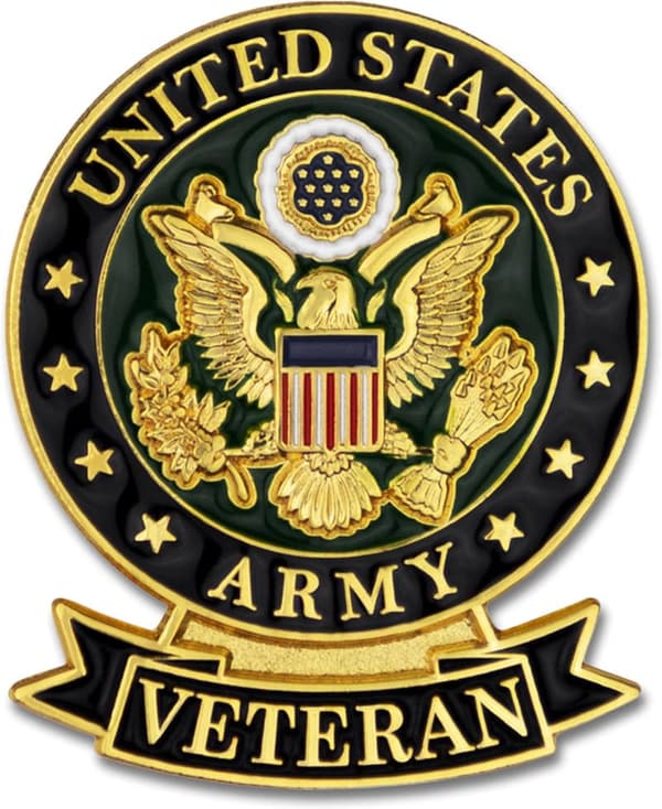 US Veteran Lapel Pin - Retirement Gift, 1-1/8 Inch