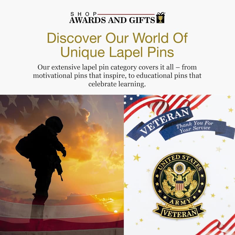 US Veteran Lapel Pin - Retirement Gift, 1-1/8 Inch