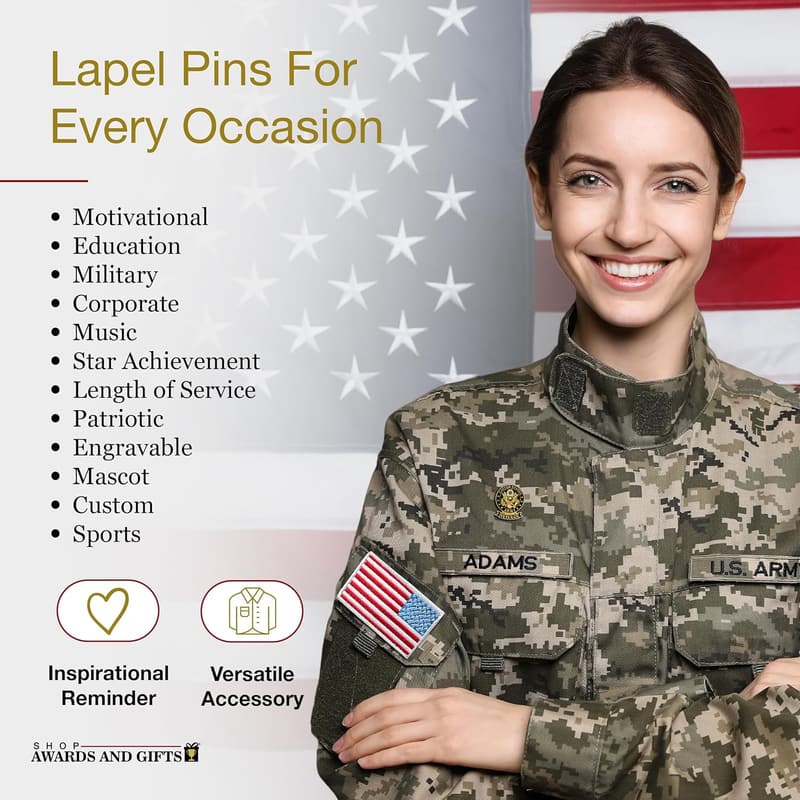 US Veteran Lapel Pin - Retirement Gift, 1-1/8 Inch
