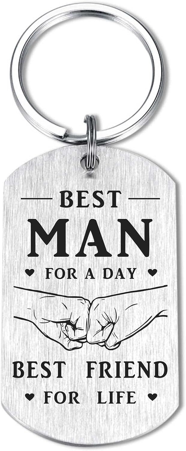 Wedding Day Keychain for Bride and Groom