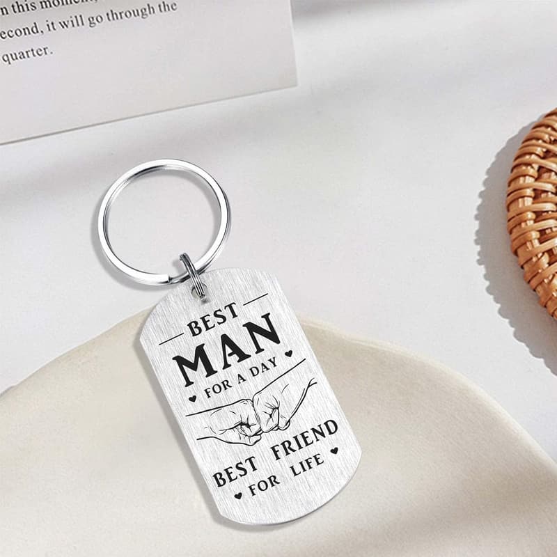 Wedding Day Keychain for Bride and Groom