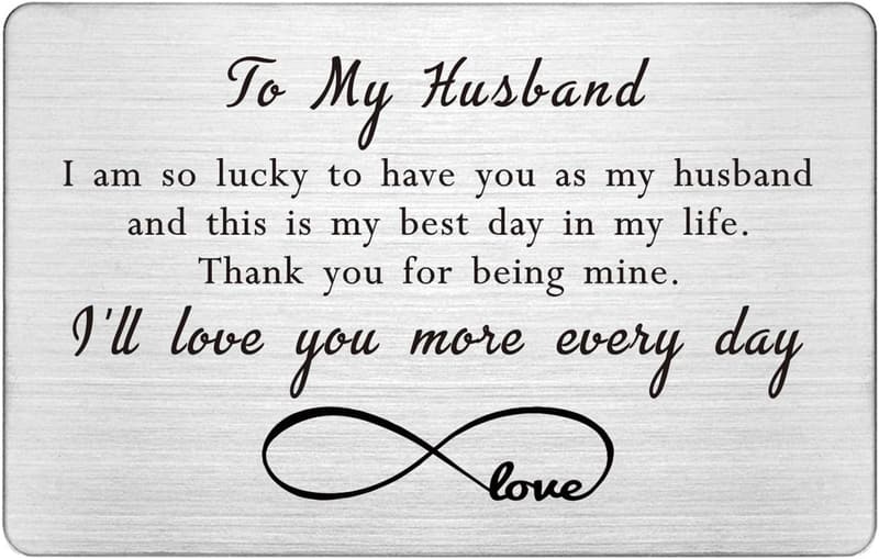 Engraved Wallet Card for Groom - Wedding Day Gift from Bride