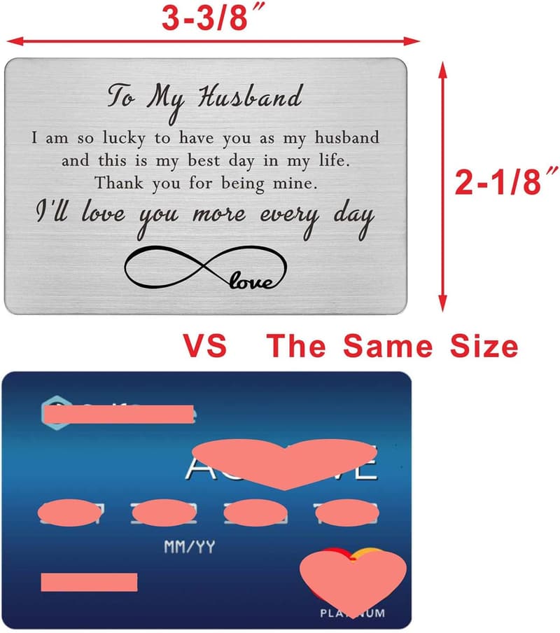 Engraved Wallet Card for Groom - Wedding Day Gift from Bride